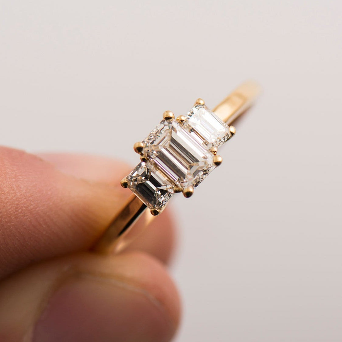 The 3 Stone Ring - Emerald Cut
