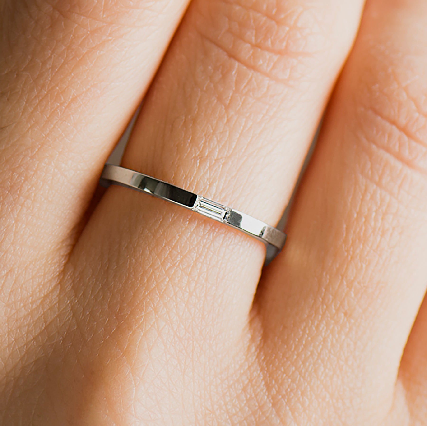 Tiny Baguette Wedding Ring
