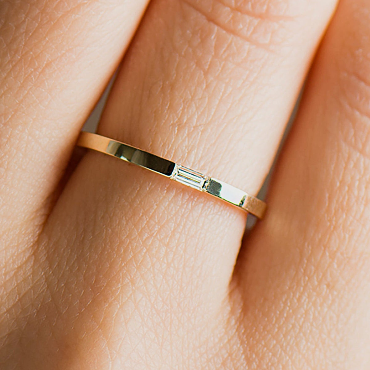 Tiny Baguette Wedding Ring