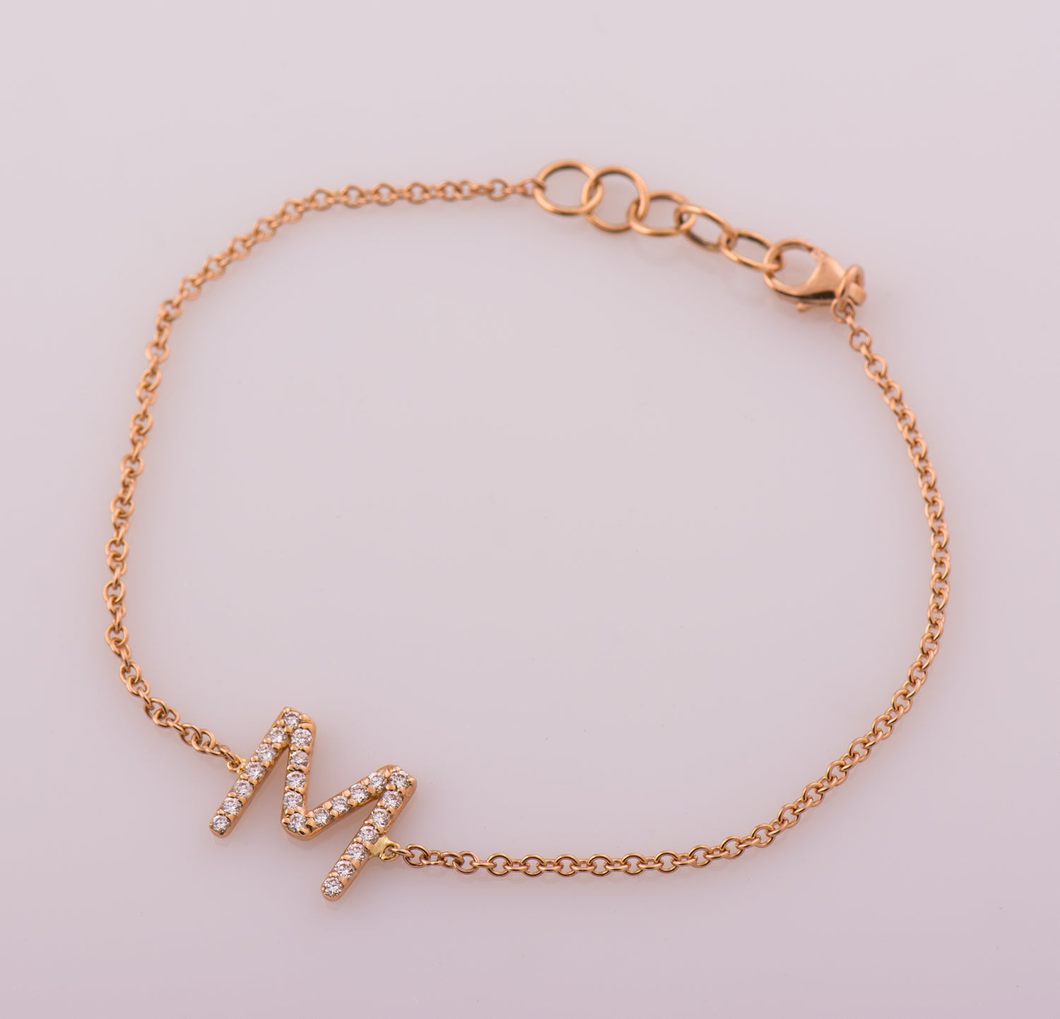 Alphabet Letter Diamond Bracelet