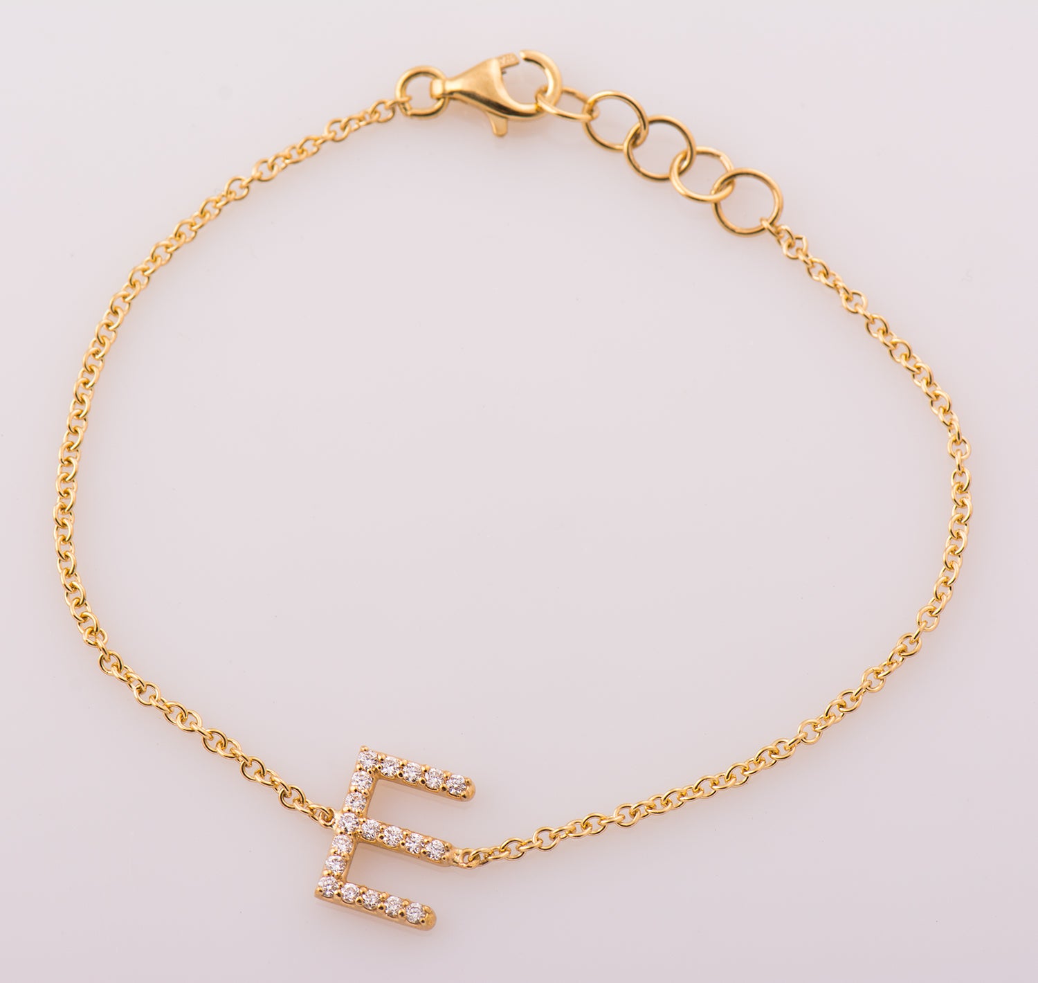 Alphabet Letter Diamond Bracelet