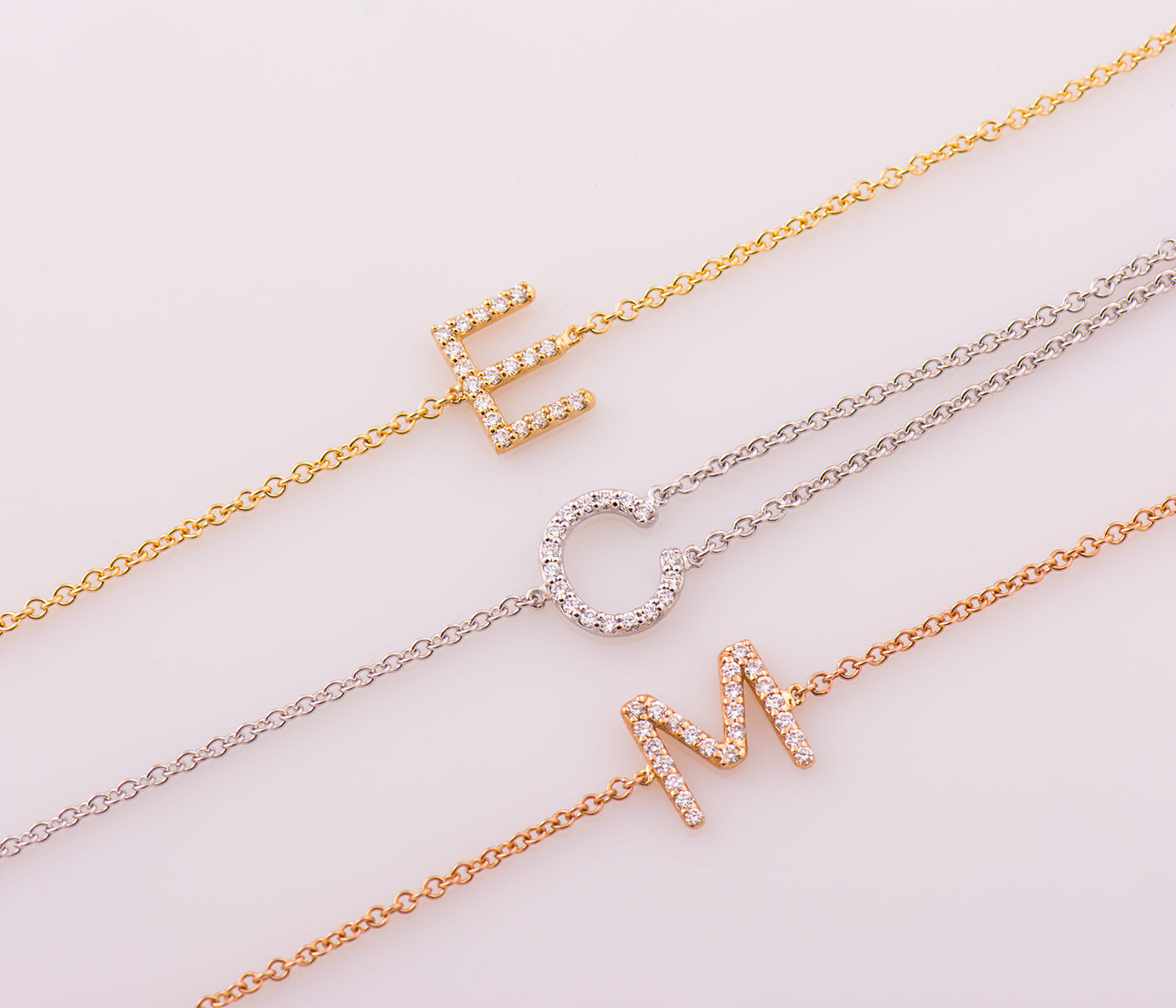 Alphabet Letter Diamond Bracelet