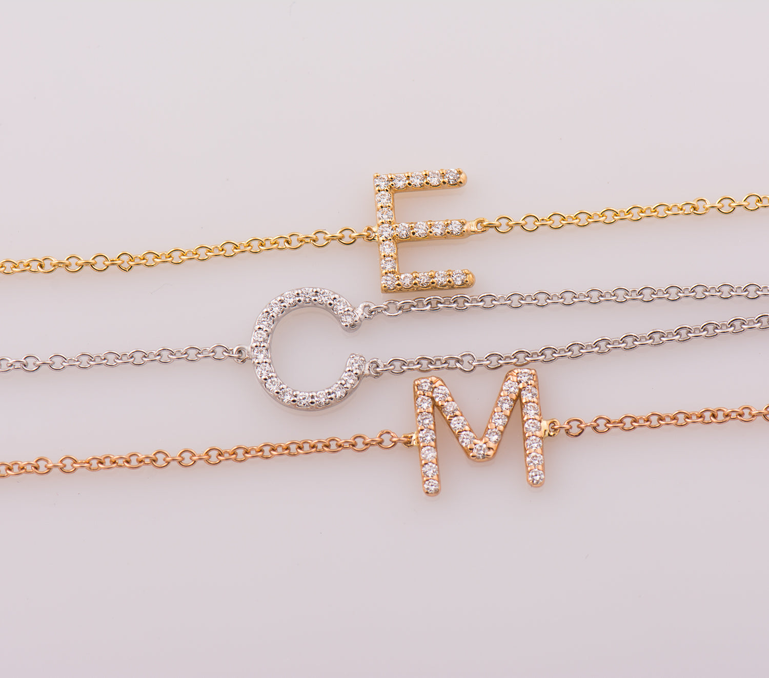 Alphabet Letter Diamond Bracelet