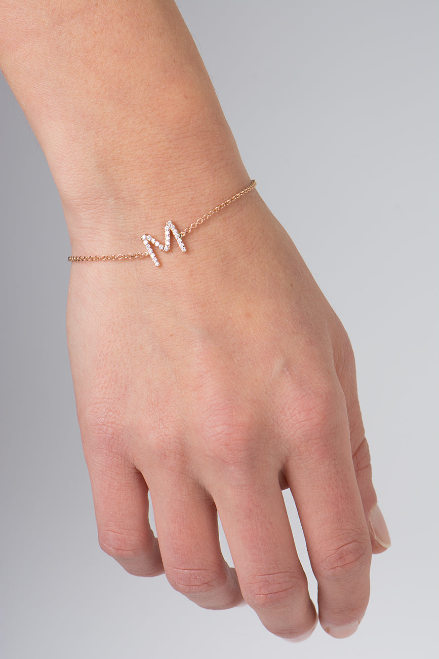 Alphabet Letter Diamond Bracelet