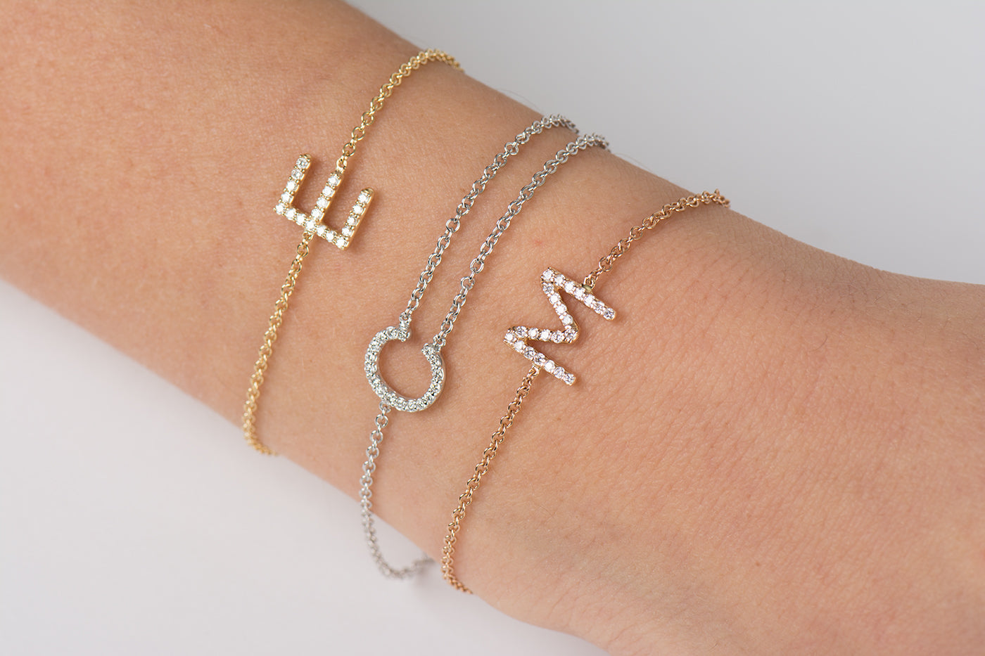 Alphabet Letter Diamond Bracelet