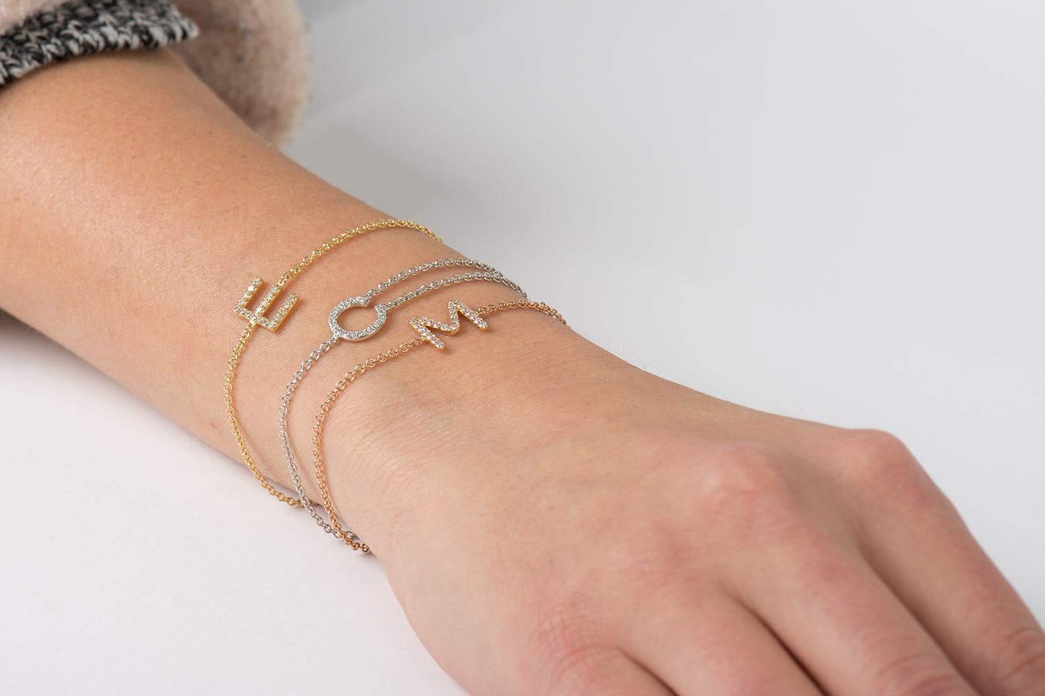 Alphabet Letter Diamond Bracelet
