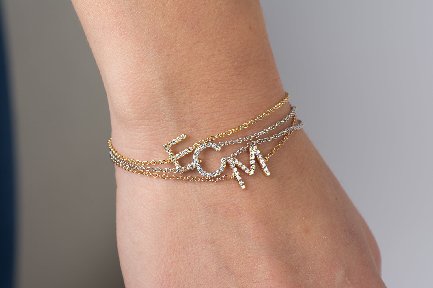 Alphabet Letter Diamond Bracelet