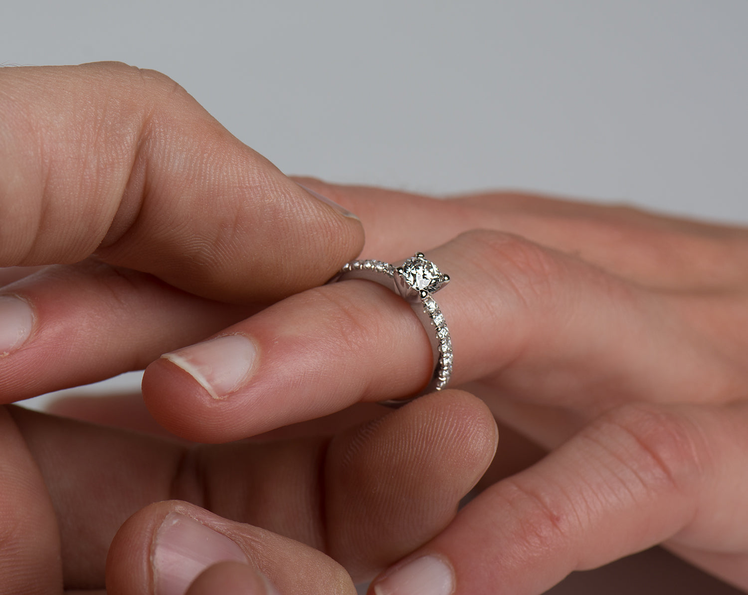 Classic Pave' Engagement Ring - Round