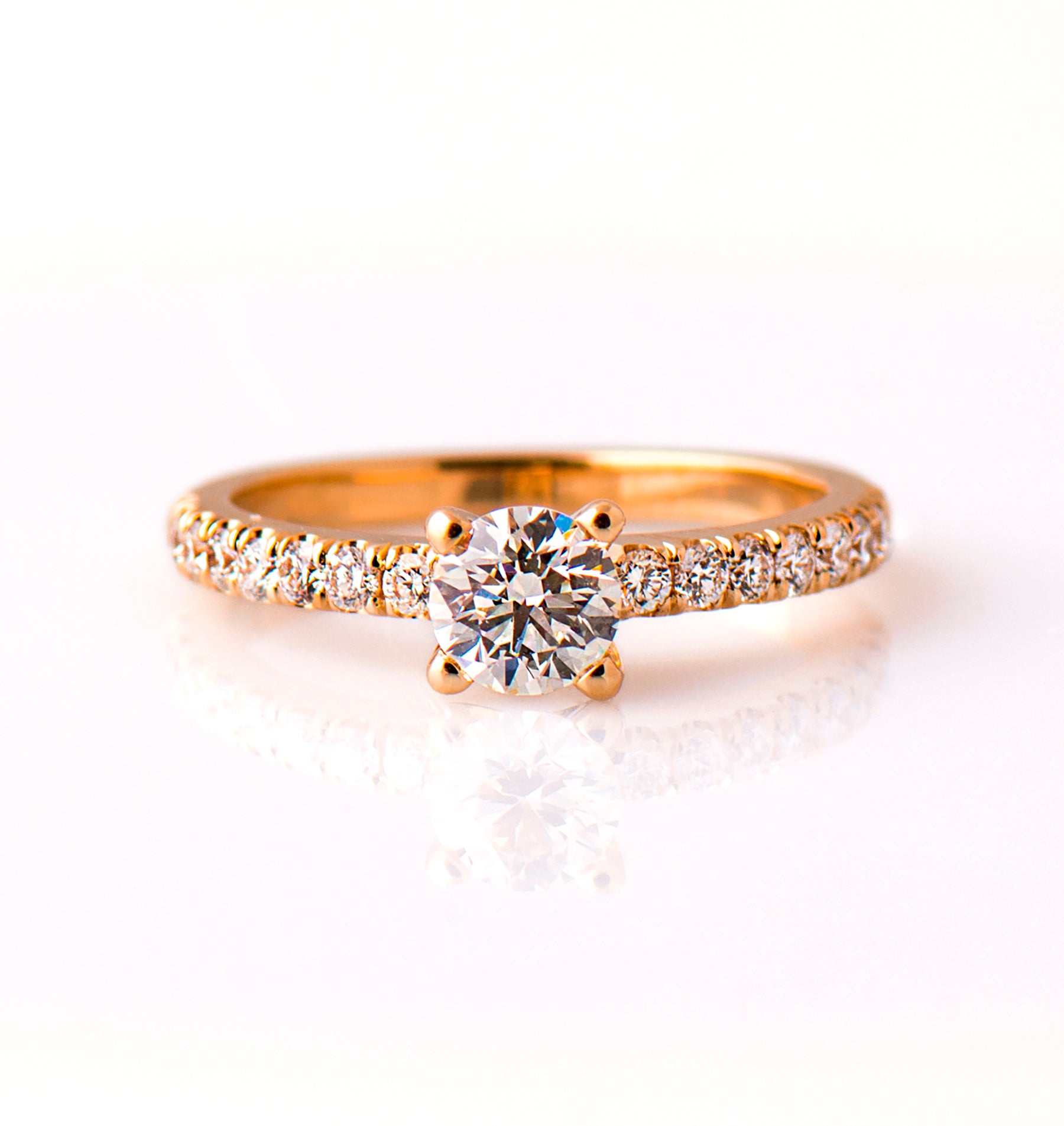 Classic Pave' Engagement Ring - Round