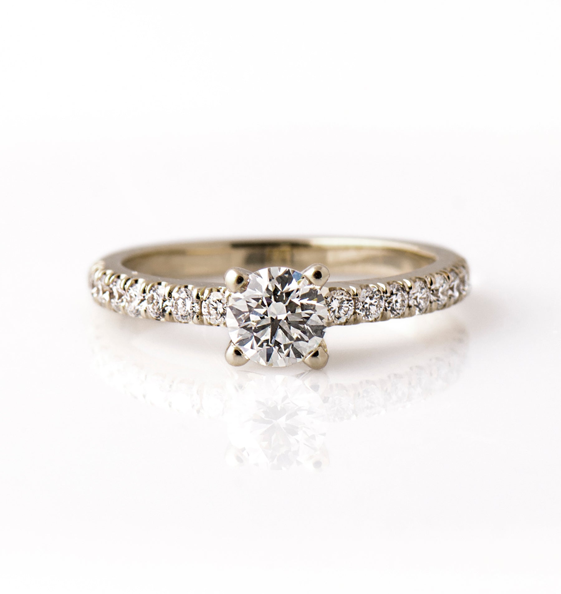 Classic Pave' Engagement Ring - Round