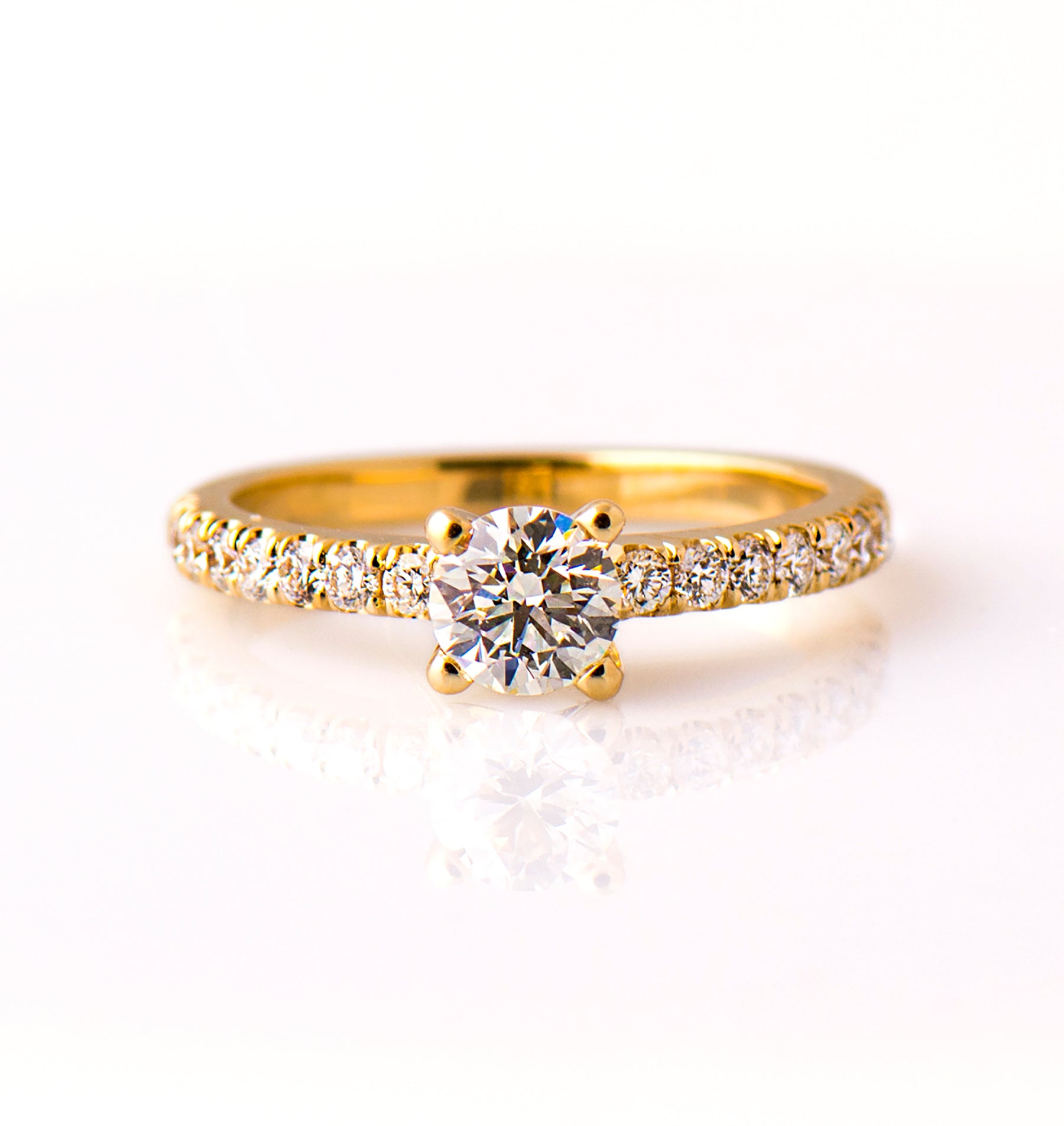Classic Pave' Engagement Ring - Round