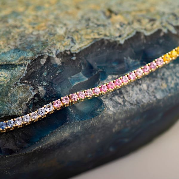 Multicolor tennis sapphire Bracelet
