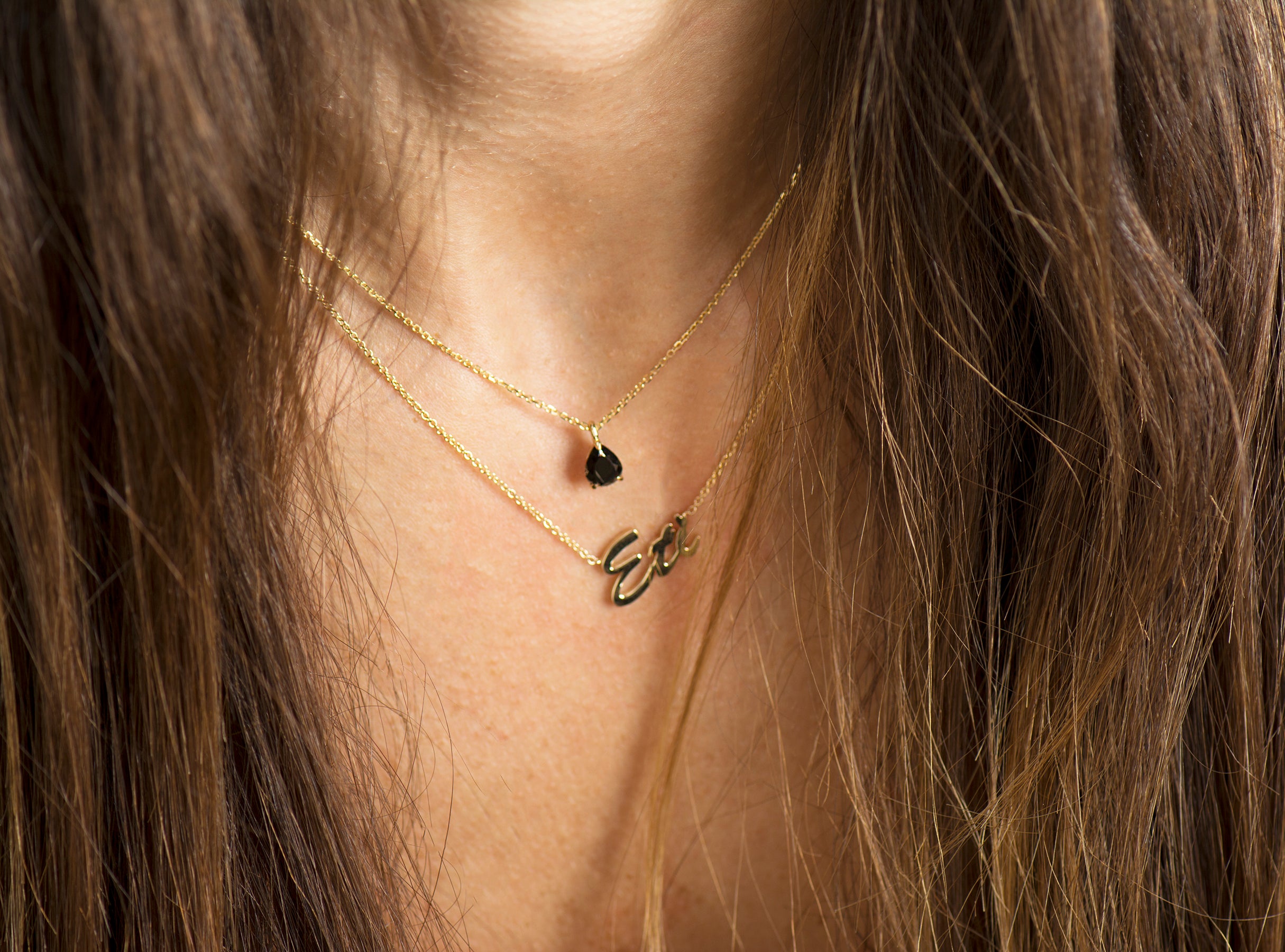 Black Pear Diamond Necklace