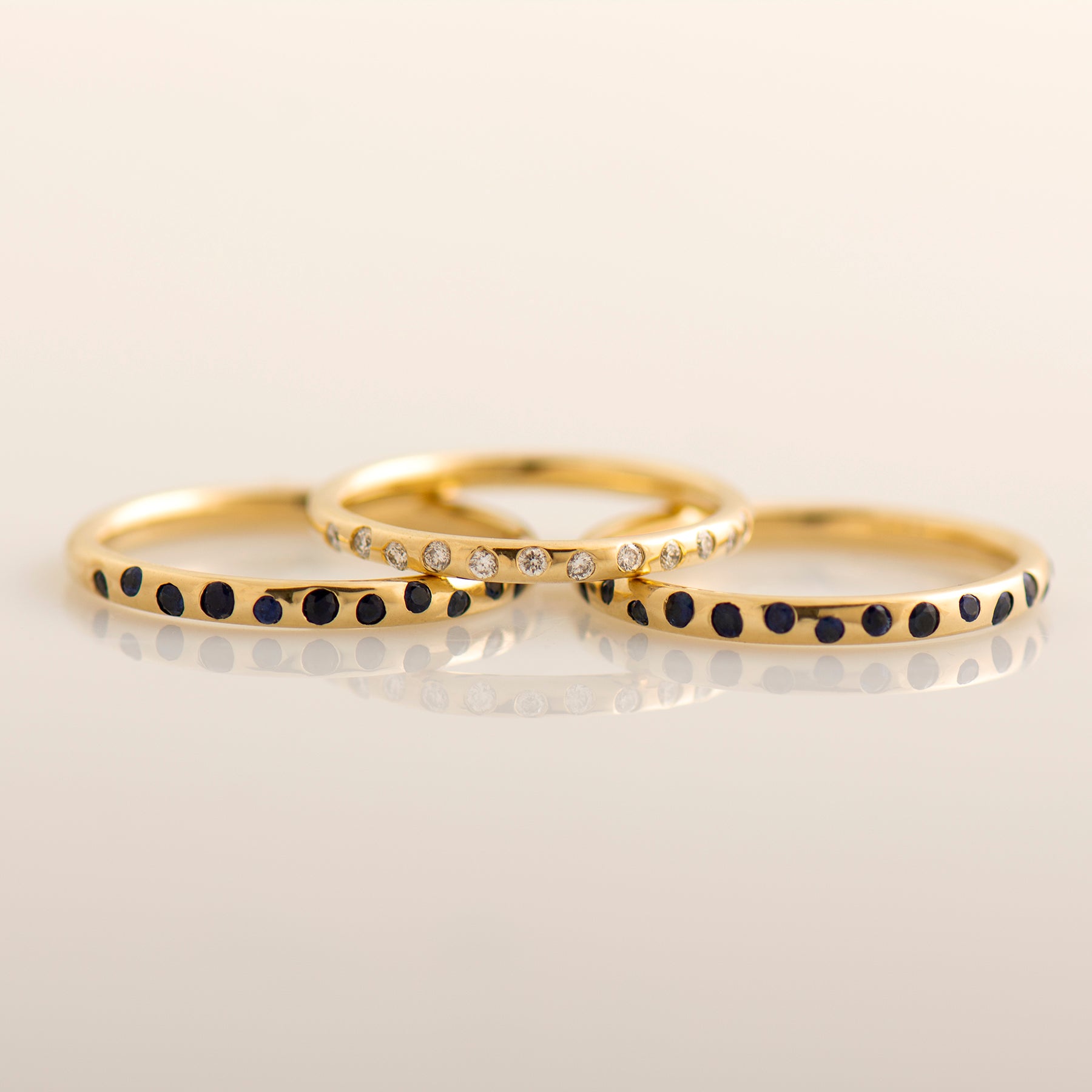 Half Eternity Sapphires Ring