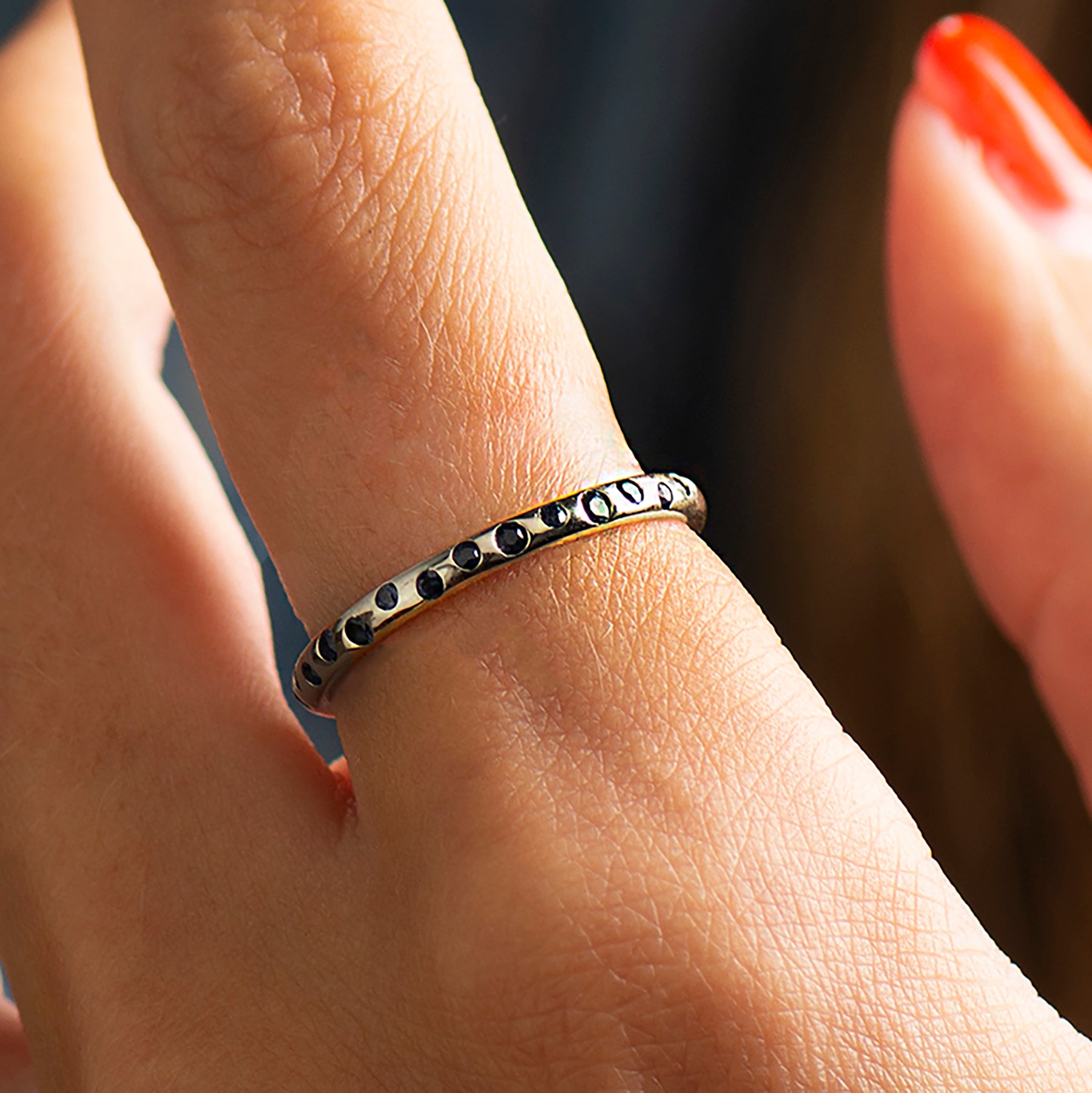 Half Eternity Sapphires Ring
