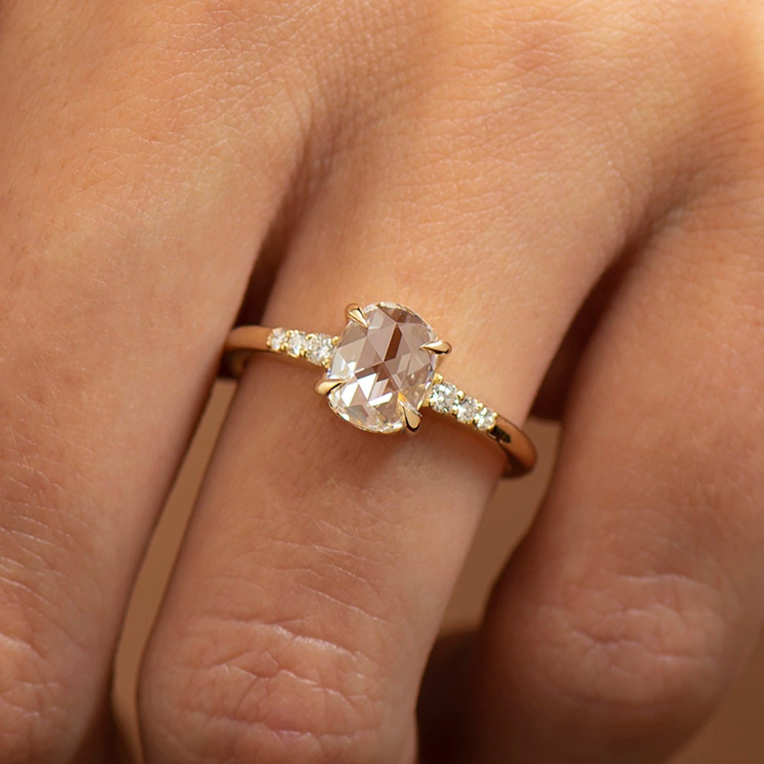 1 Carat Rose Cut Engagement Ring