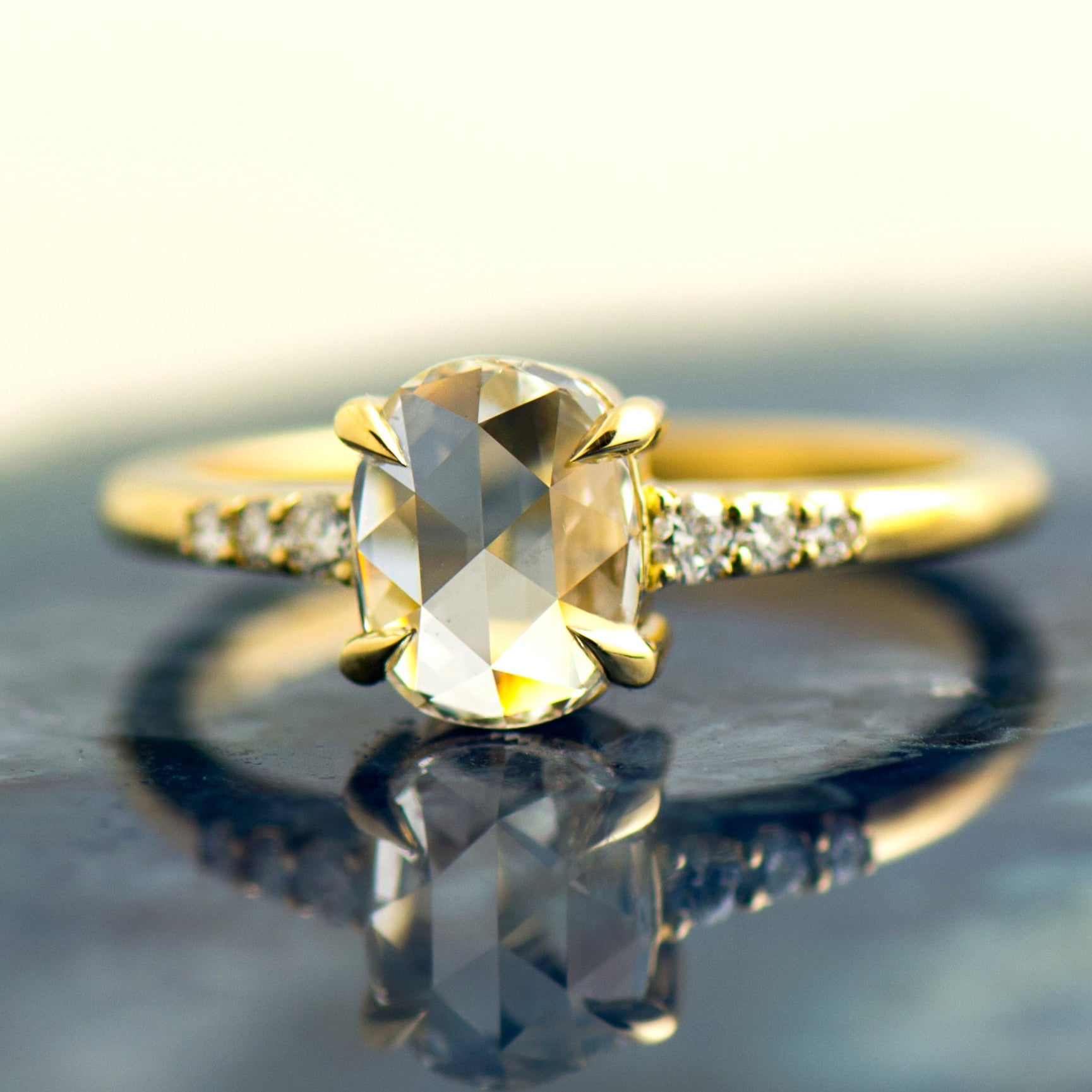 1 Carat Rose Cut Engagement Ring