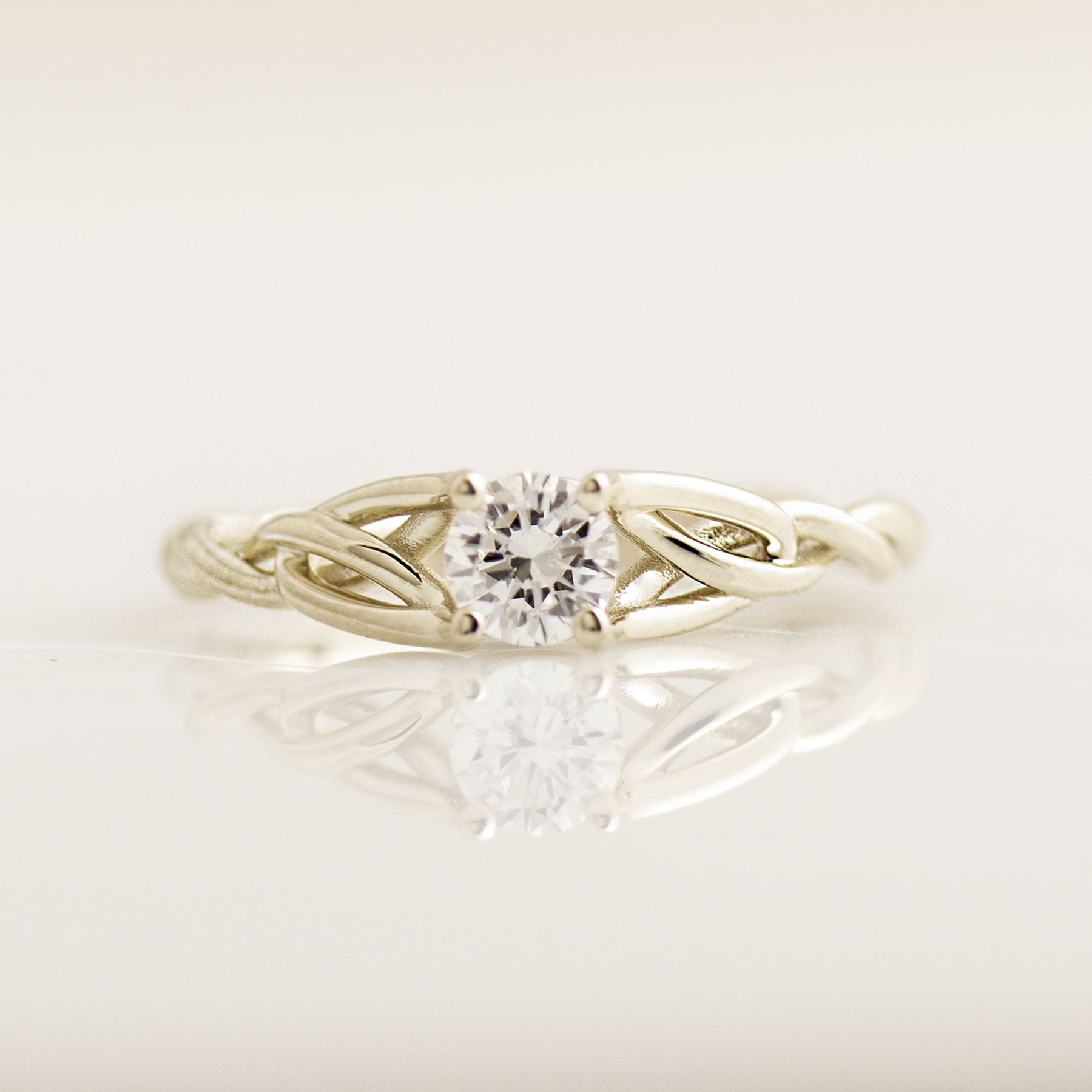 Solitaire Celtic Braided Engagement Ring