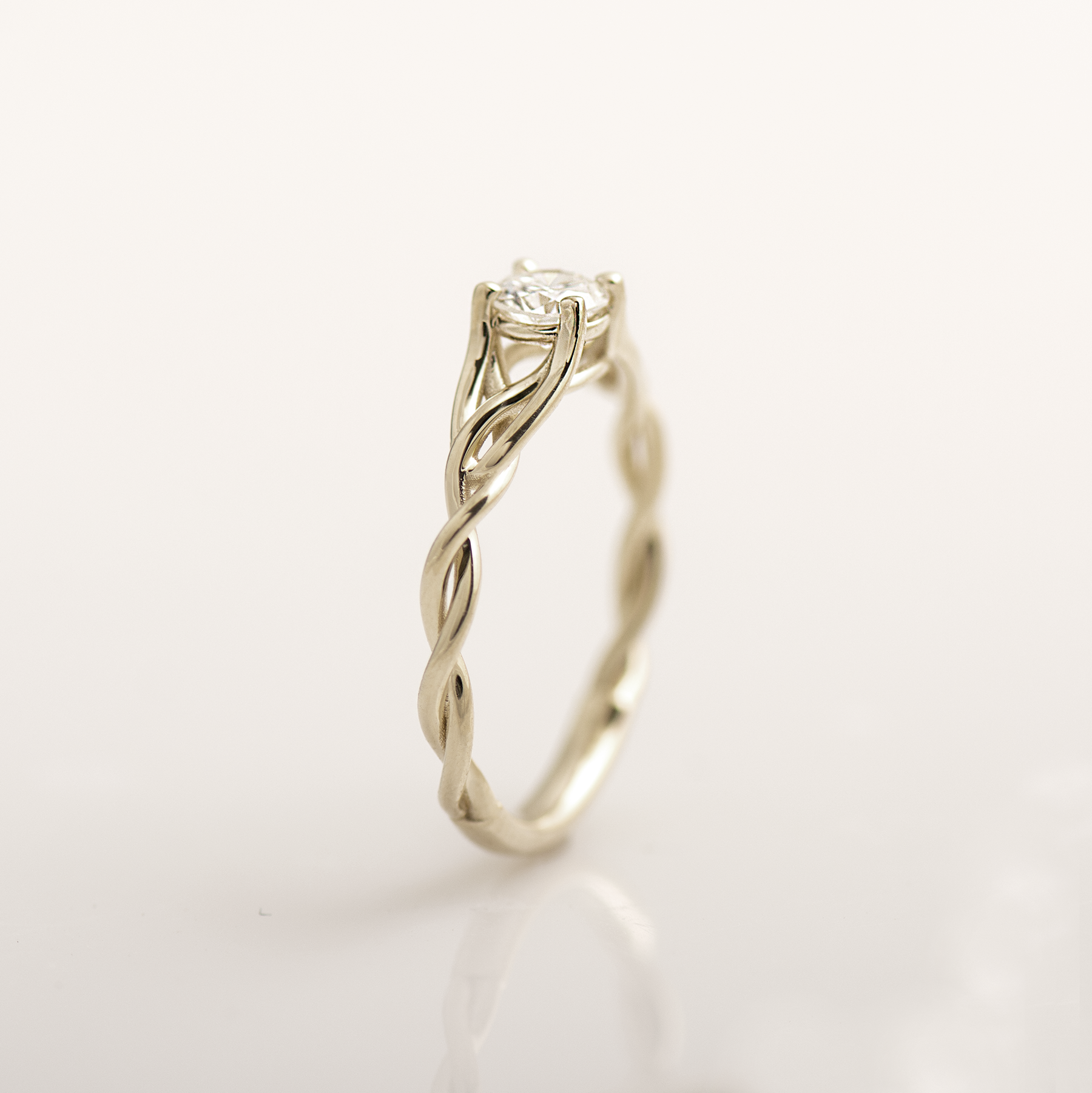Solitaire Celtic Braided Engagement Ring