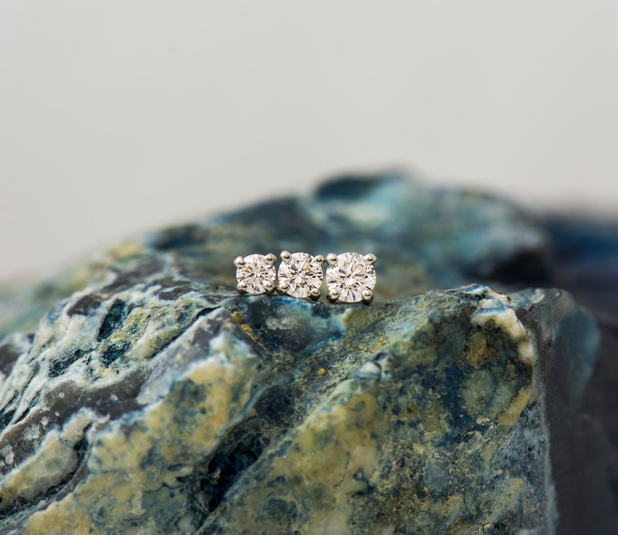 Round Lab Diamond Studs