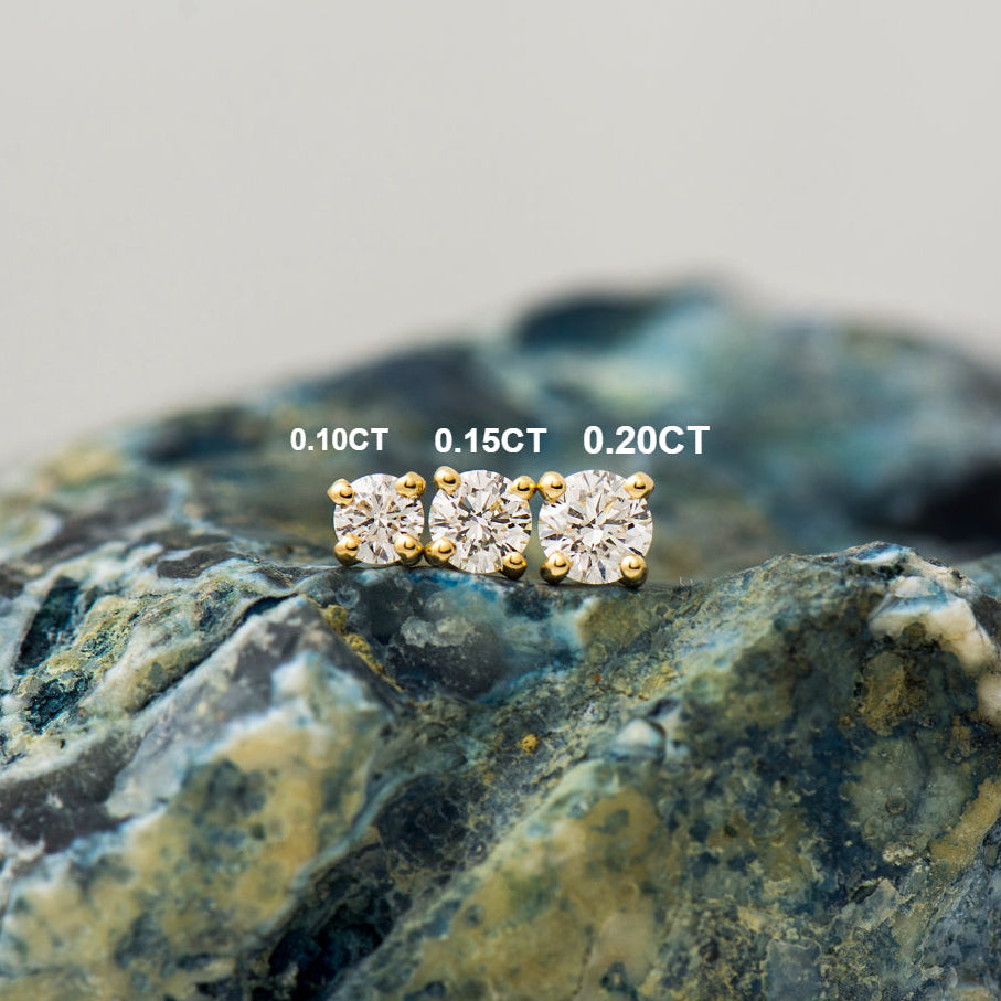 Round Lab Diamond Studs