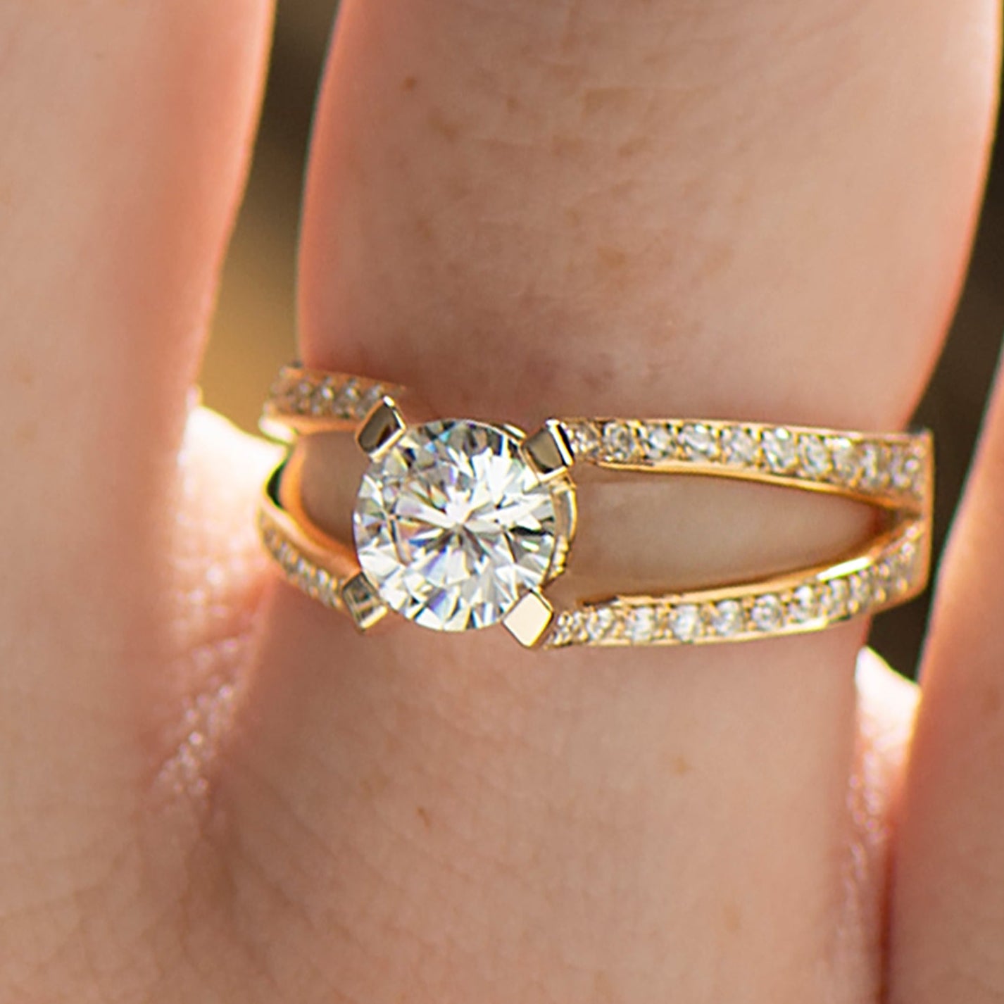 Split Shank Diamond Ring