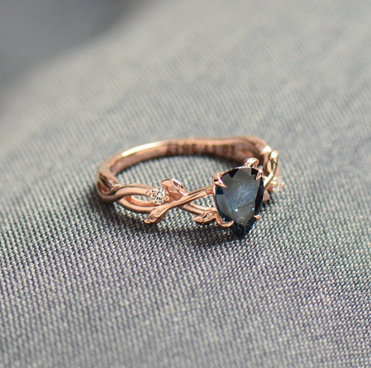 Nature Inspired Leaf Engagement Ring