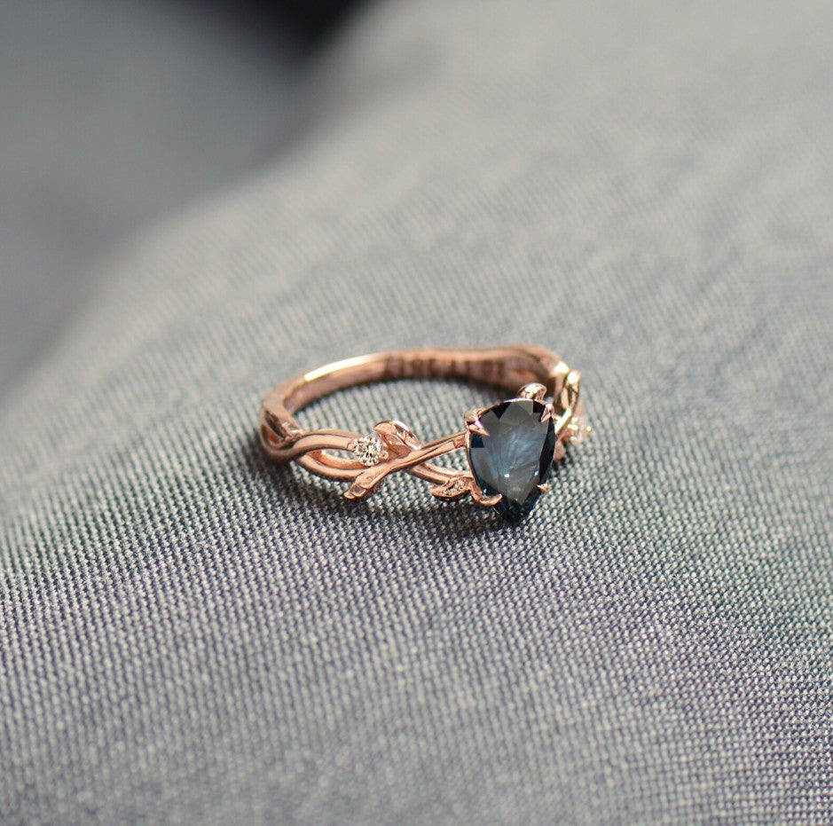 Nature Inspired Leaf Engagement Ring