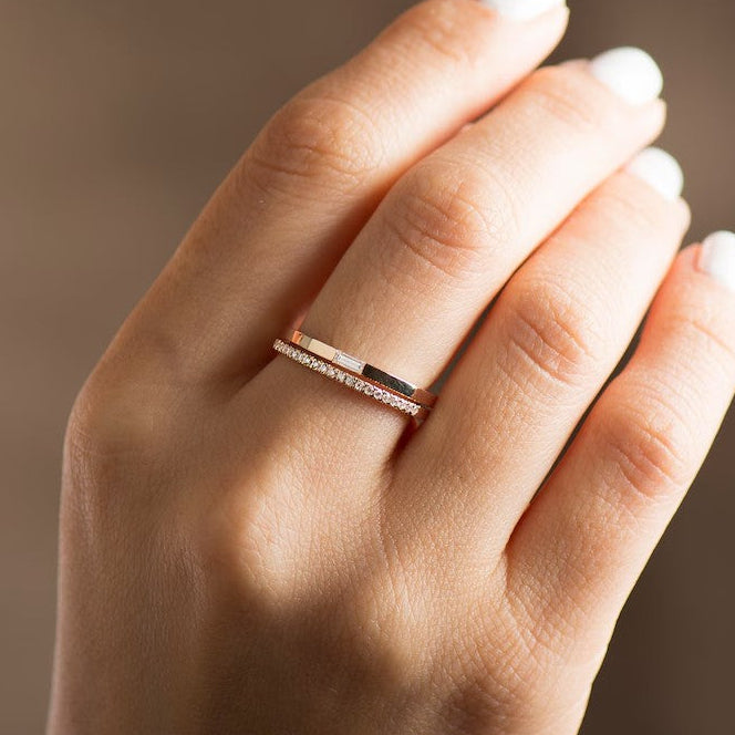 Minimal Engagement Rings Set