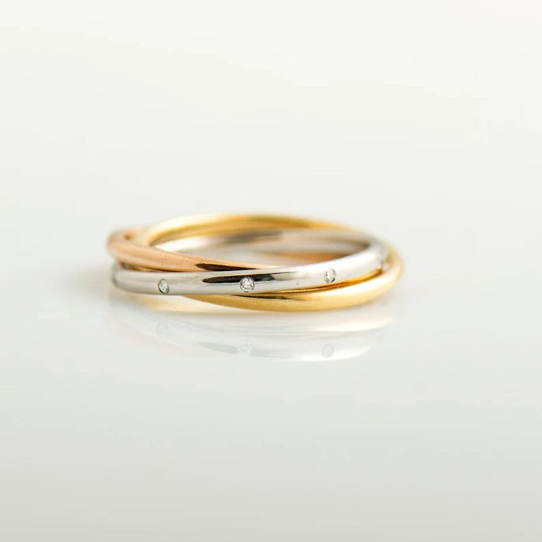 Three Tone Interlocking Ring