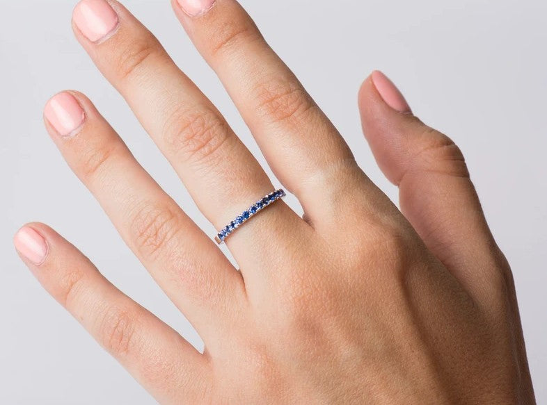Pave Blue Sapphire Ring