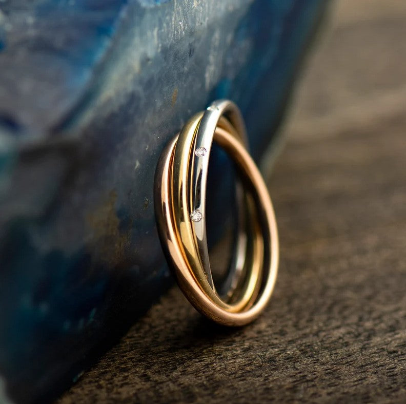 Three Tone Interlocking Ring