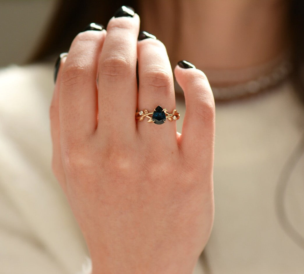 Nature Inspired Leaf Engagement Ring