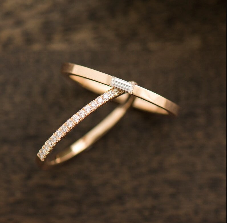 Minimal Engagement Rings Set