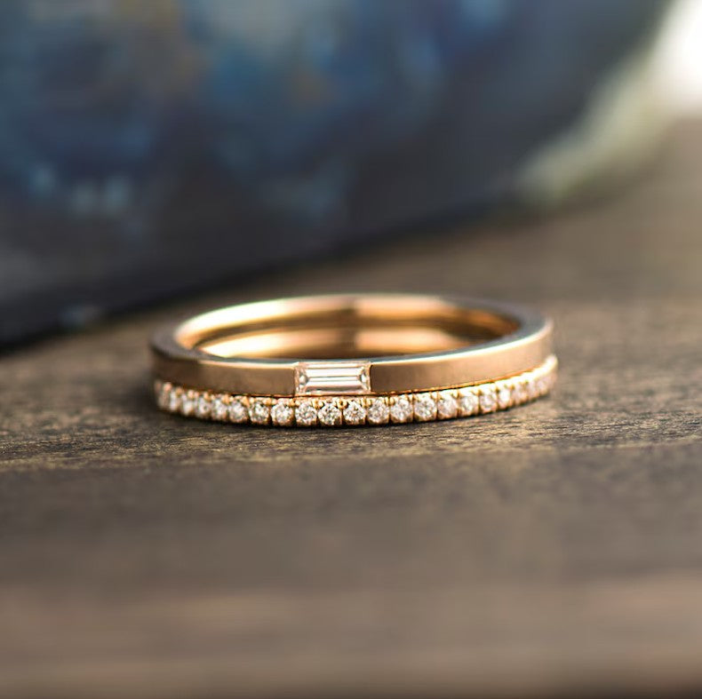 Minimal Engagement Rings Set