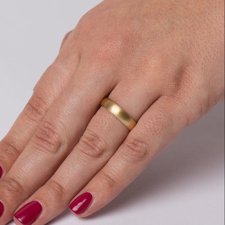 The Matte Wedding Band - Round Profile