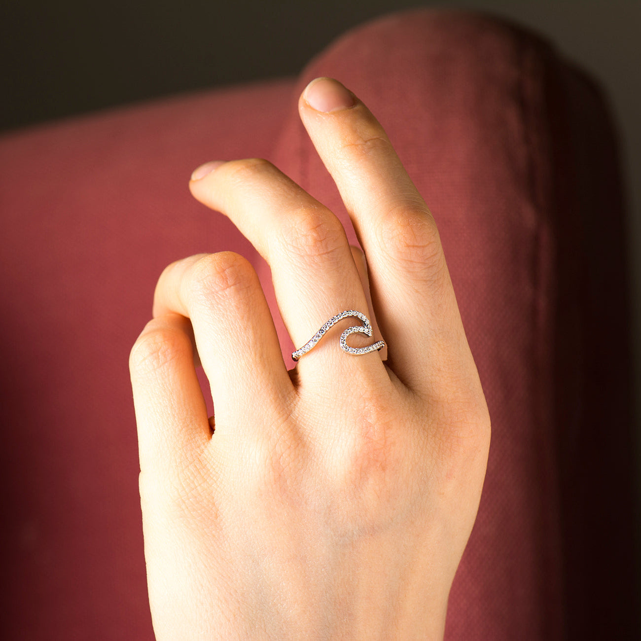 Wave Diamonds Ring