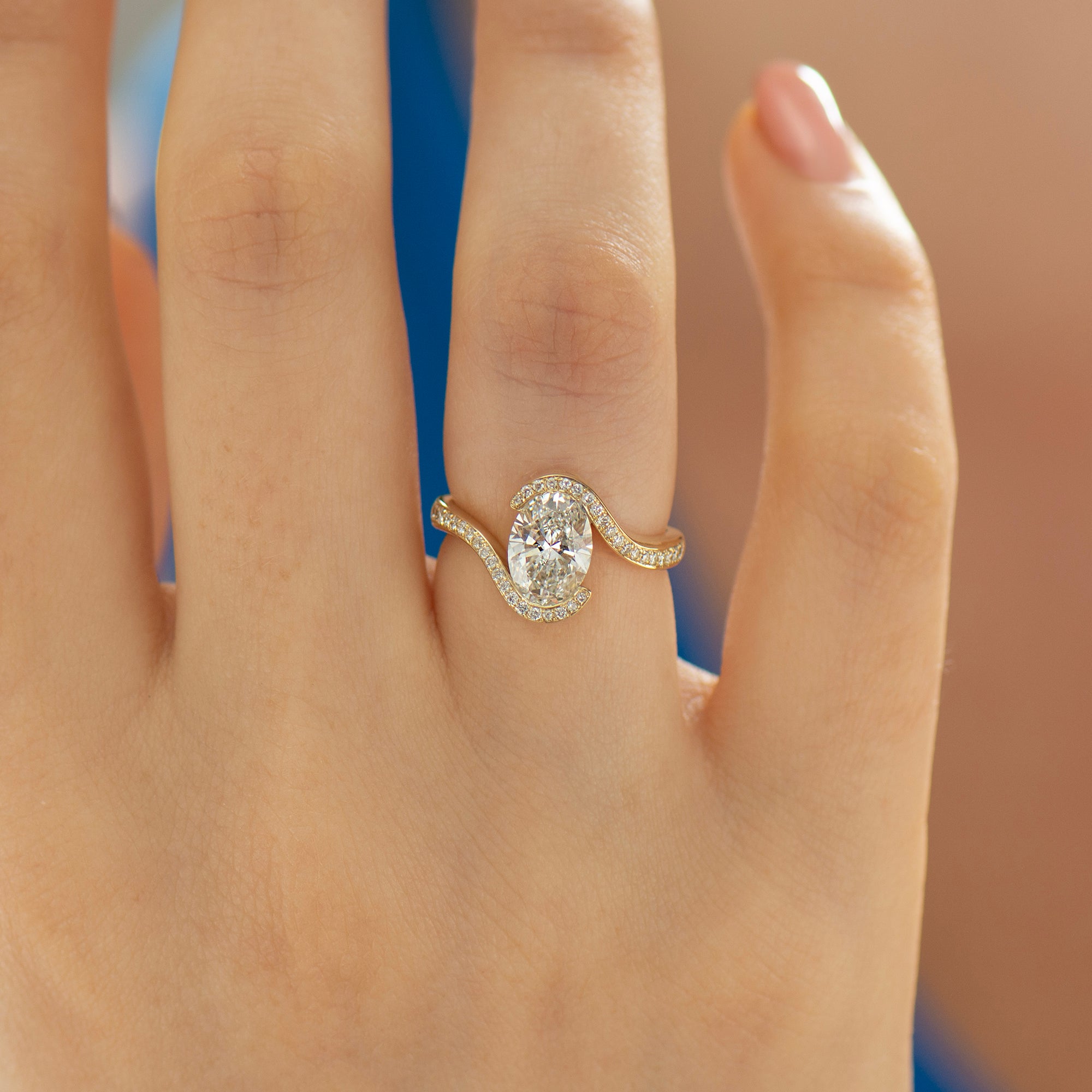 Oval Bypass Lab Diamond Ring