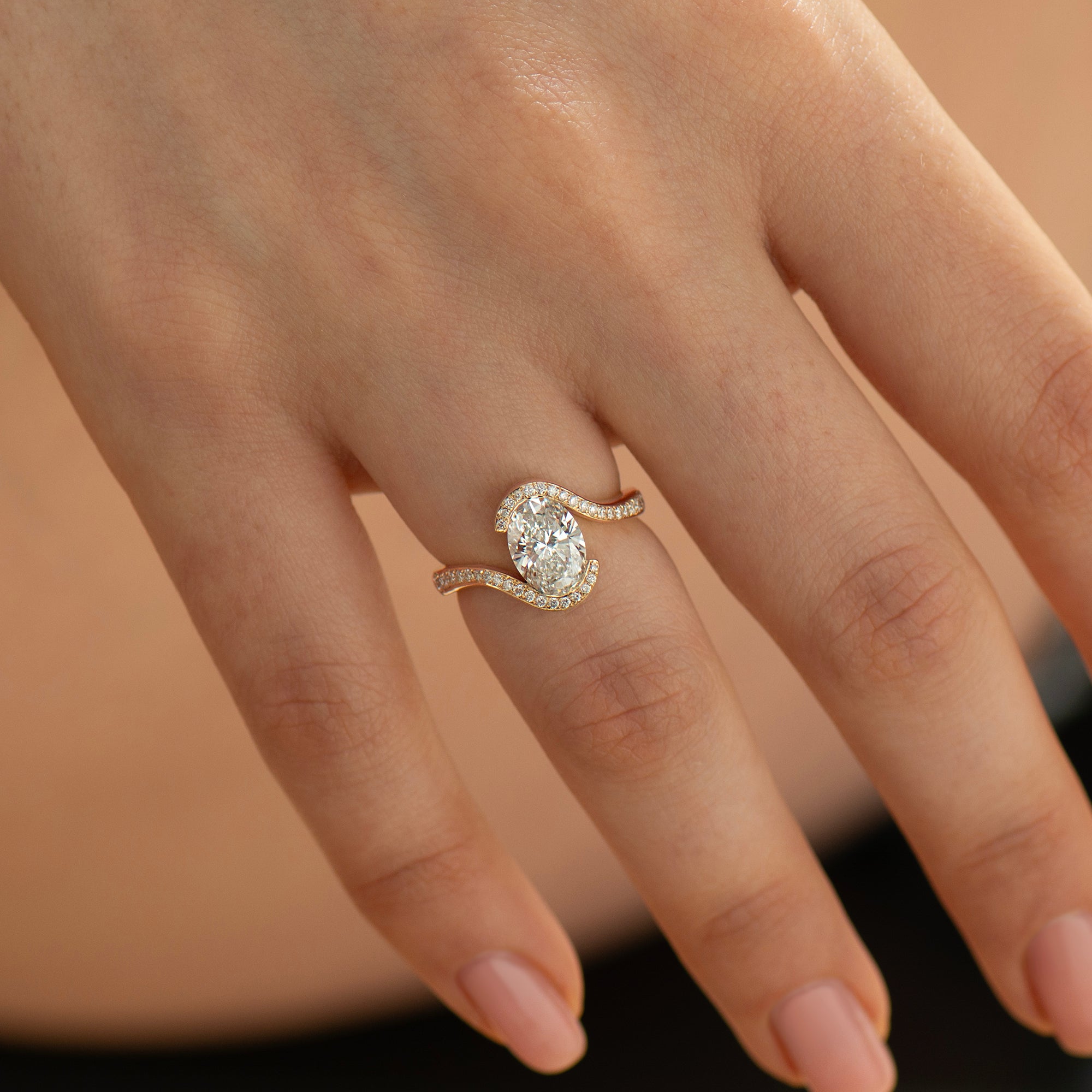 Oval Bypass Lab Diamond Ring