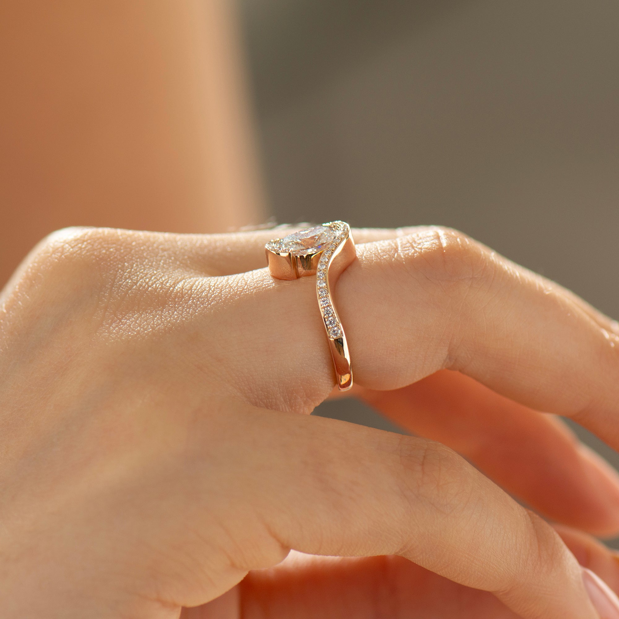 Oval Bypass Lab Diamond Ring