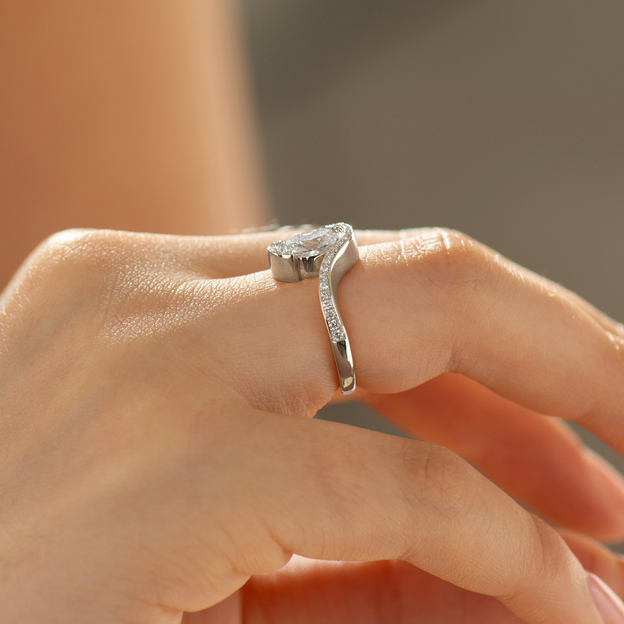 Oval Bypass Lab Diamond Ring