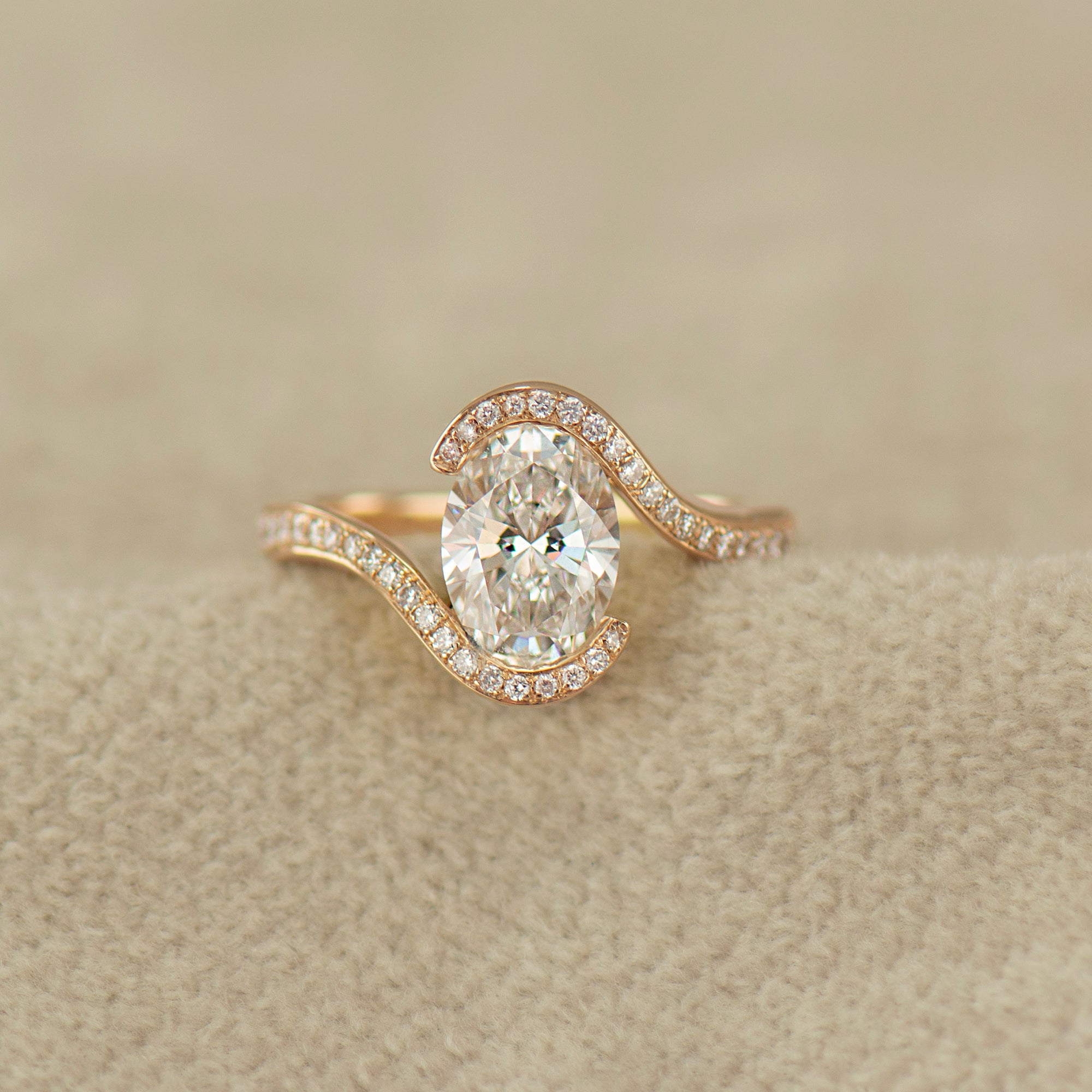 Oval Bypass Lab Diamond Ring