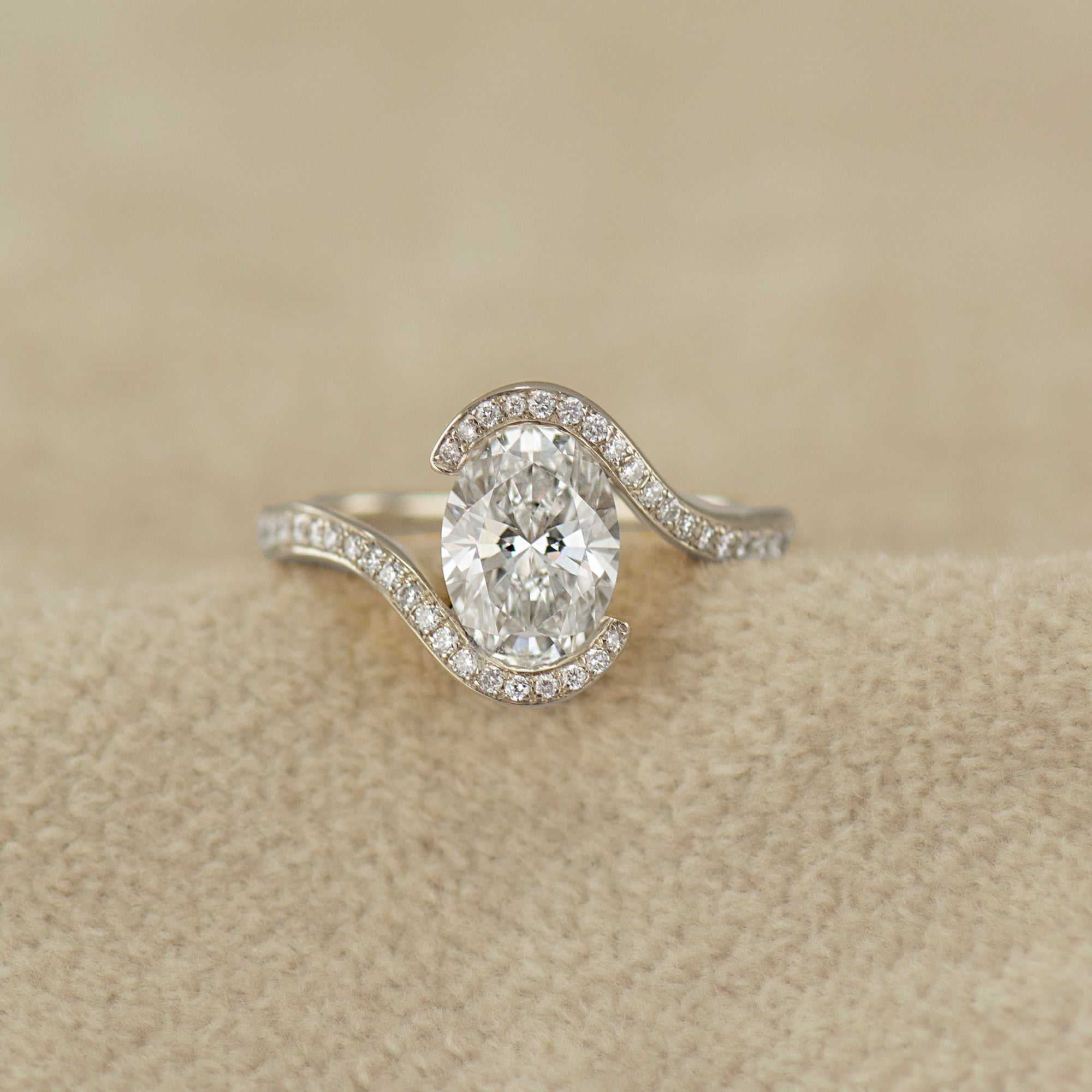 Oval Bypass Lab Diamond Ring