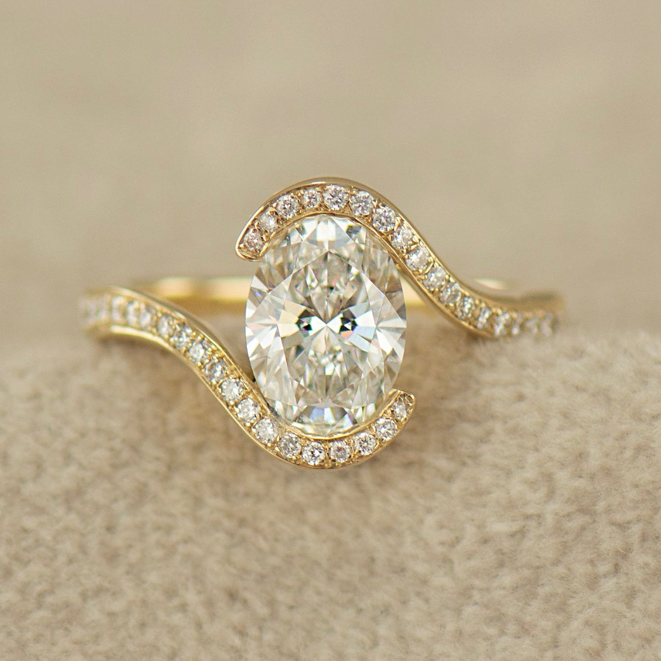 Oval Bypass Lab Diamond Ring