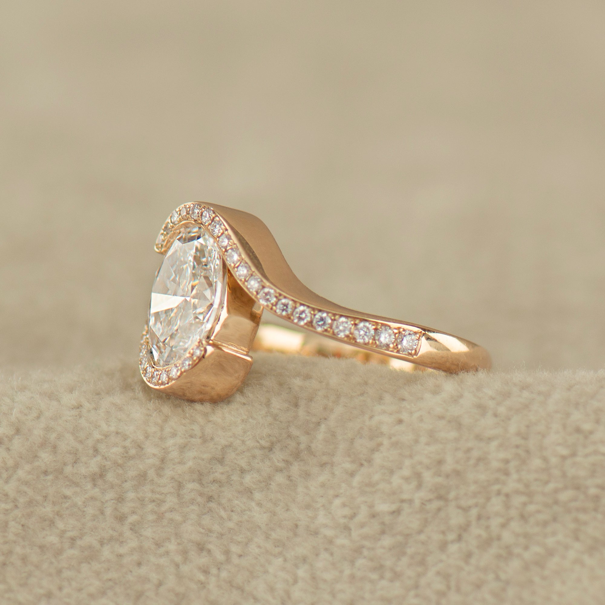 Oval Bypass Lab Diamond Ring