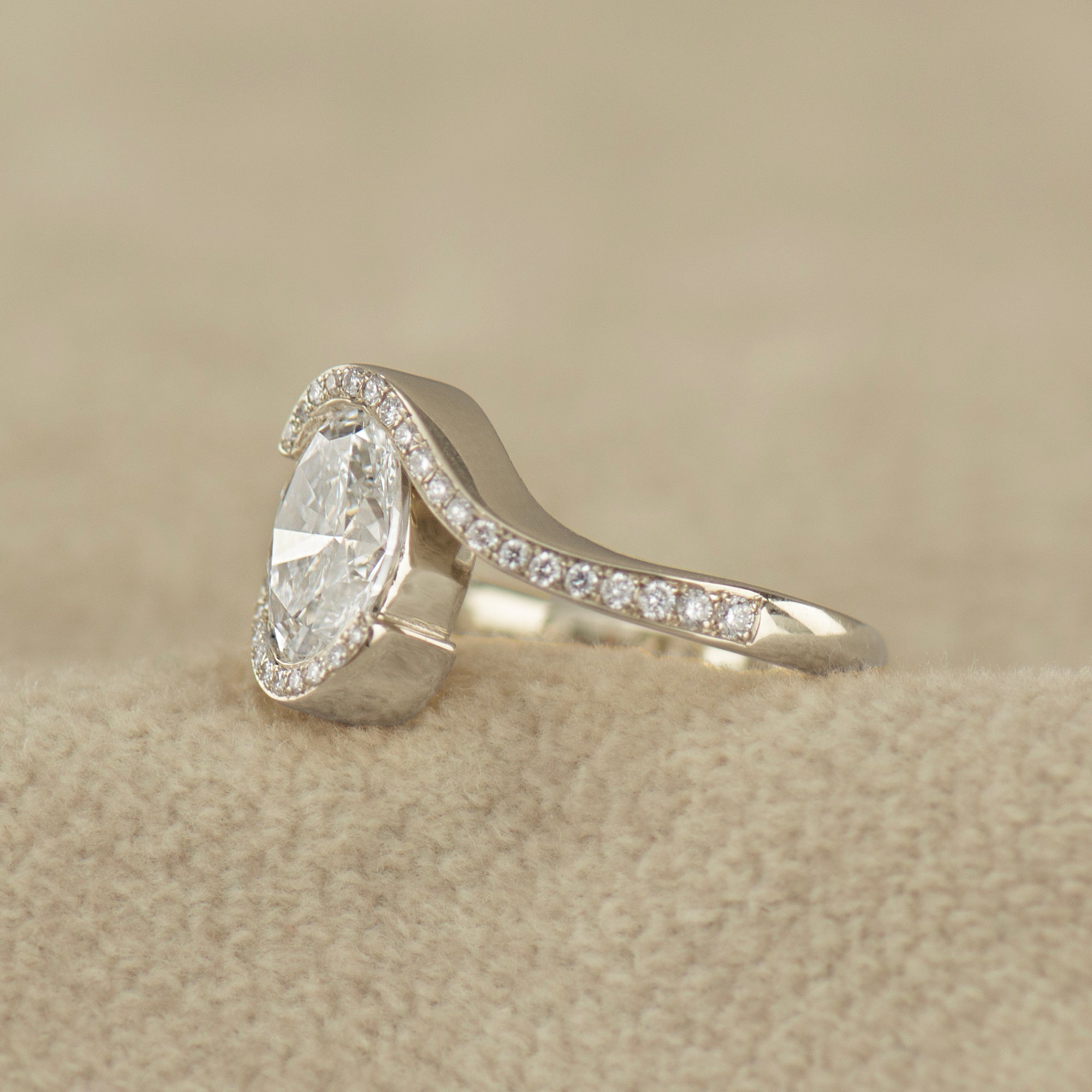 Oval Bypass Lab Diamond Ring