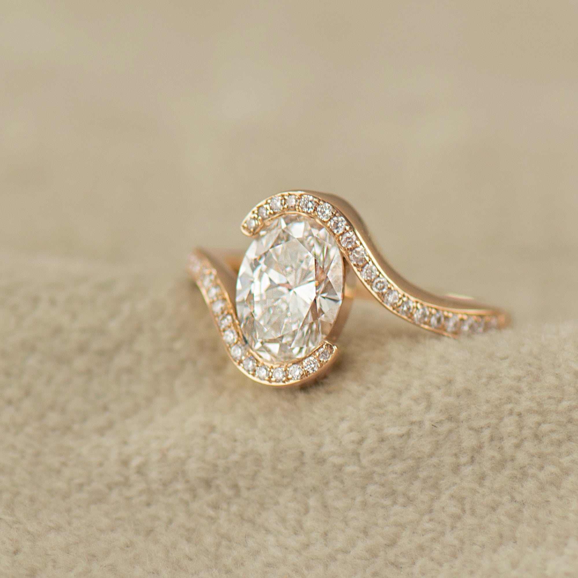 Oval Bypass Lab Diamond Ring