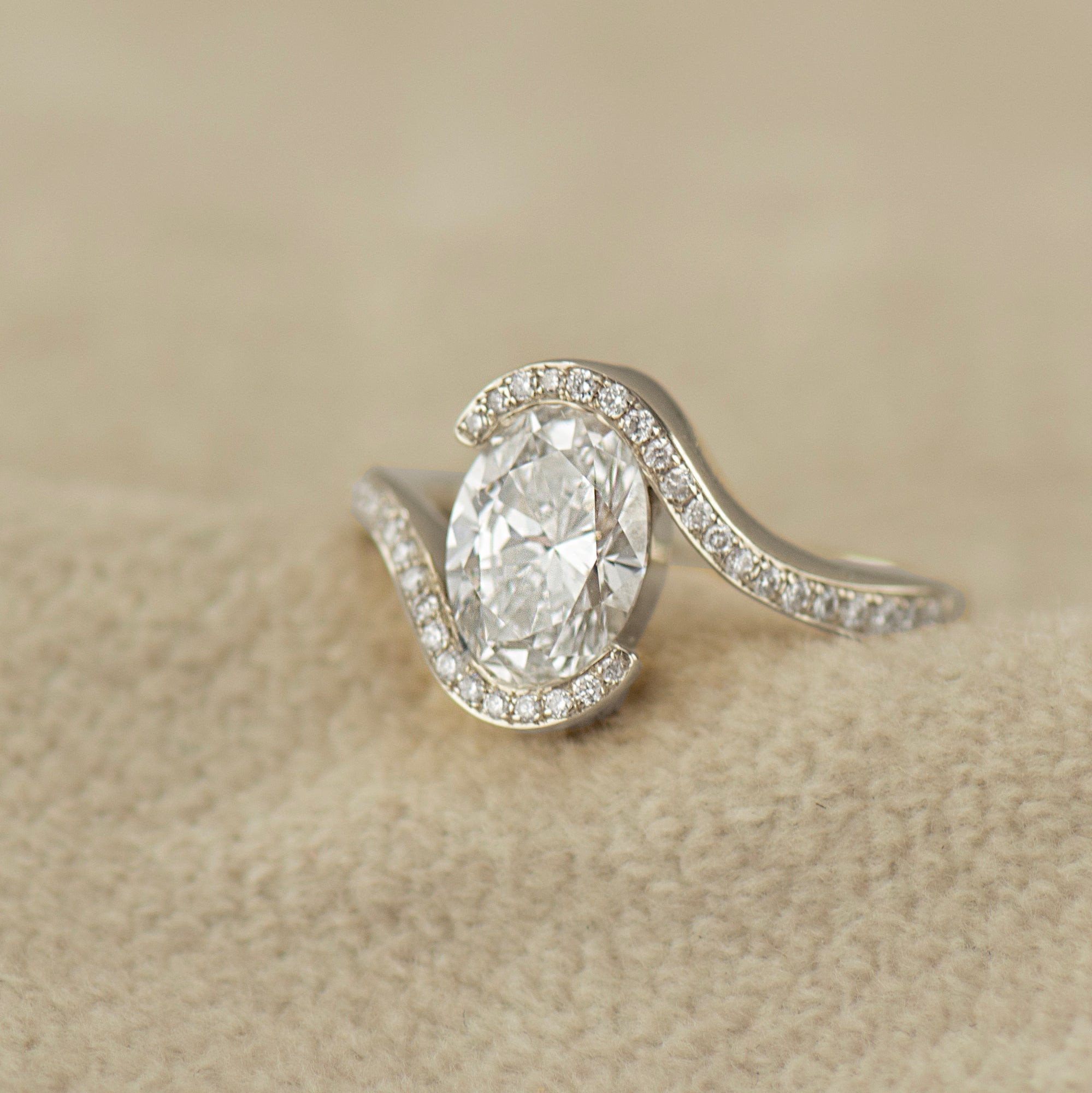 Oval Bypass Lab Diamond Ring