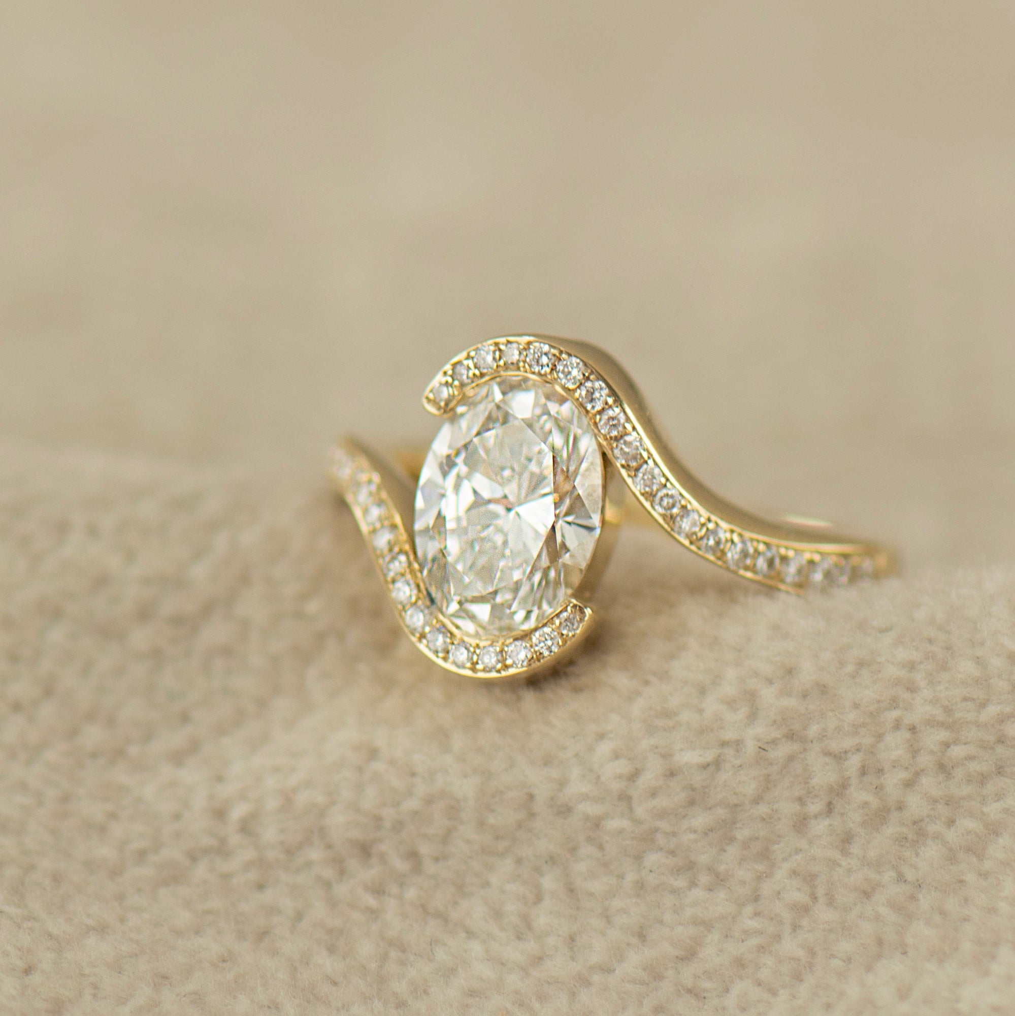 Oval Bypass Lab Diamond Ring