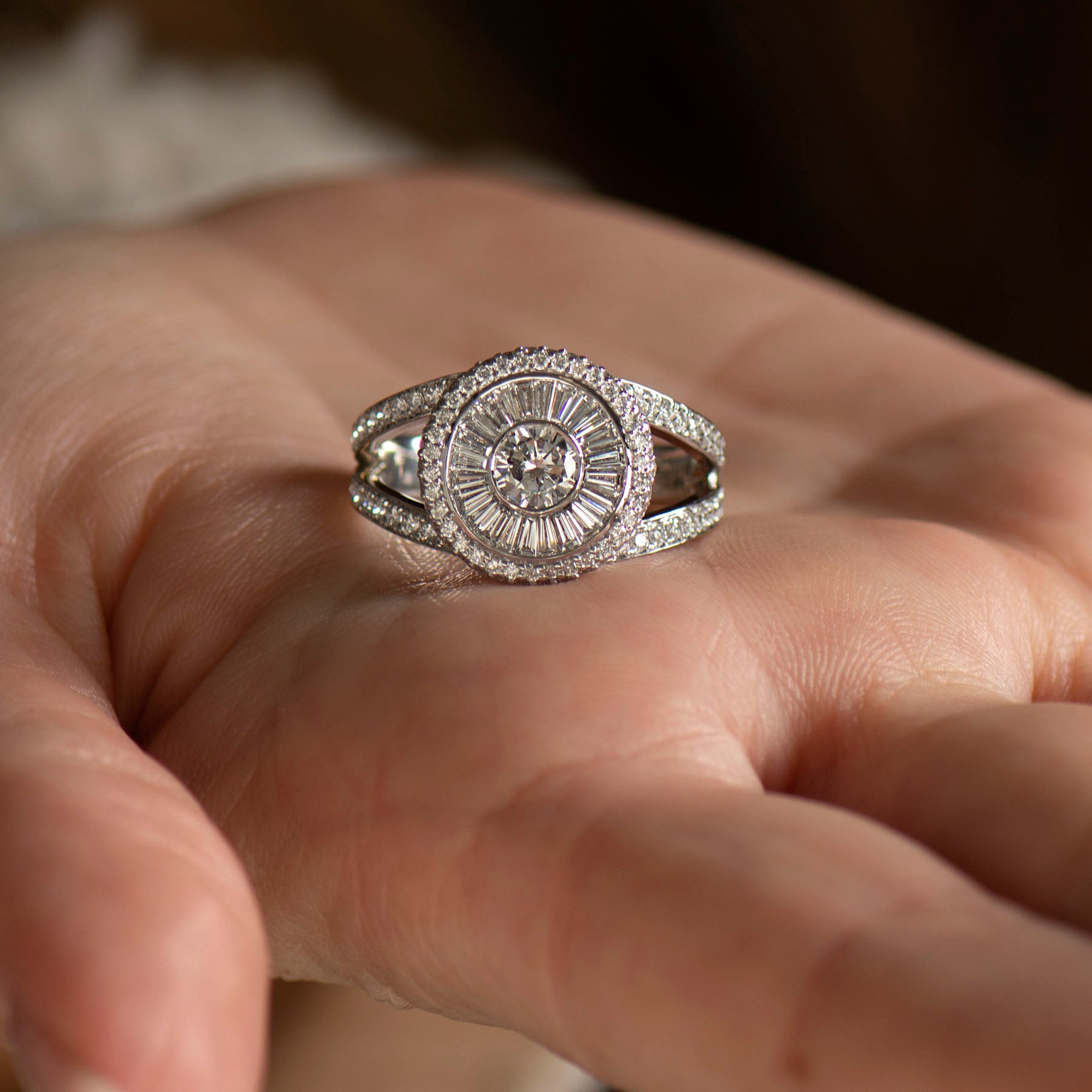 Sun Rays Diamonds Ring